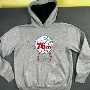 Philadelphia 76’ers Hoodie Sweatshirt Men’s M splatter design cool warm 0632